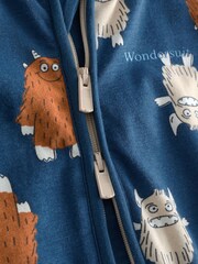 Bonds Blue Monster Print Zip Sleepsuit - Image 3 of 4