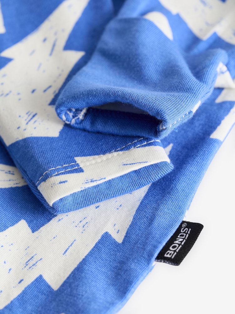 Bonds Blue Lightning Bolt Print Zip Sleepsuit - Image 4 of 4