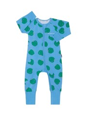 Bonds Blue Apple Fruit Print Zip Sleepsuit - Image 1 of 4