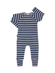 Bonds Blue Easy Stripe Zip Sleepsuit Wondersuit - Image 2 of 4