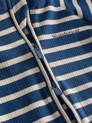 Bonds Blue Easy Stripe Zip Sleepsuit Wondersuit - Image 4 of 4