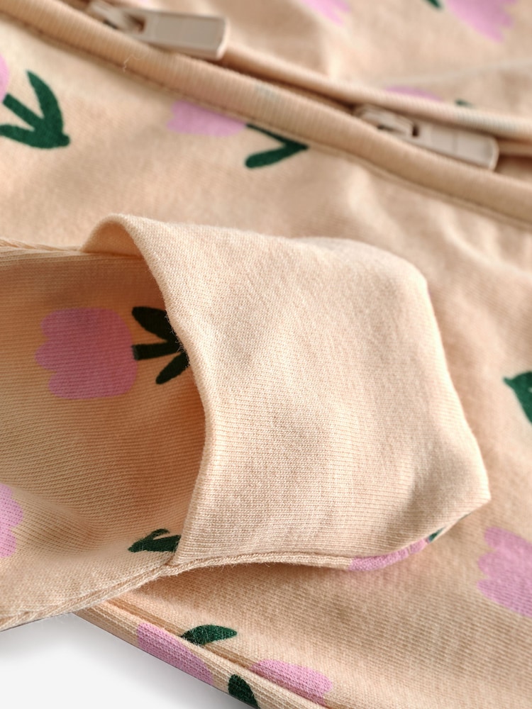Bonds Cream Tulip Flower Print Zip Sleepsuit Wondersuit - Image 4 of 4