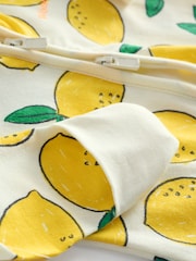 Bonds Lemon Fruit Print Zip White Sleepsuit - Image 4 of 4