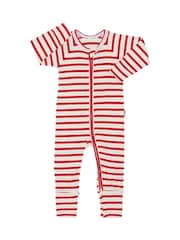 Bonds Red Easy Stripe Zip Sleepsuit Sleepsuit - Image 1 of 6