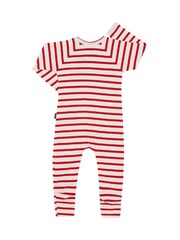 Bonds Red Easy Stripe Zip Sleepsuit Sleepsuit - Image 2 of 6