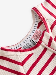 Bonds Red Easy Stripe Zip Sleepsuit Sleepsuit - Image 3 of 6