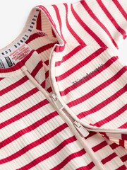 Bonds Red Easy Stripe Zip Sleepsuit Sleepsuit - Image 4 of 6