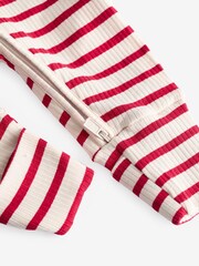 Bonds Red Easy Stripe Zip Sleepsuit Sleepsuit - Image 6 of 6
