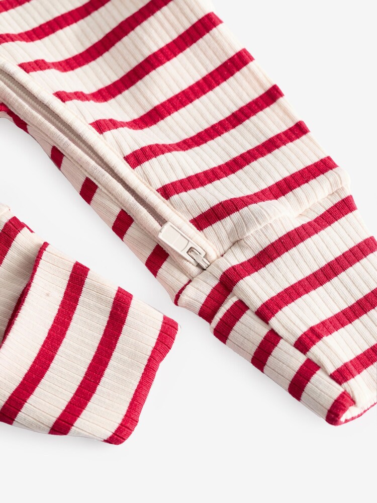 Bonds Red Easy Stripe Zip Sleepsuit Sleepsuit - Image 6 of 6