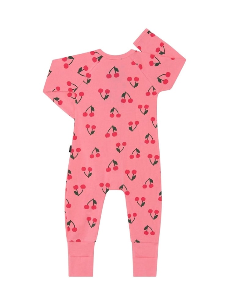 Bonds Pink Cherry Fruit Print Zip Sleepsuit Wondersuit - Image 2 of 4