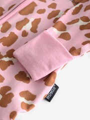Bonds Pink Leopard Print Zip Sleepsuit Sleepsuit - Image 4 of 4