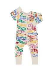 Bonds Cream Rainbow Zebra Print Zip Sleepsuit Sleepsuit - Image 1 of 4