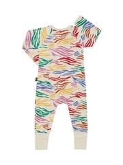 Bonds Cream Rainbow Zebra Print Zip Sleepsuit Sleepsuit - Image 2 of 4