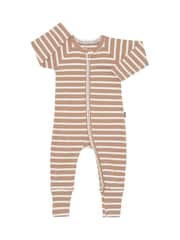 Bonds Natural Easy Stripe Zip Sleepsuit Wondersuit - Image 1 of 4