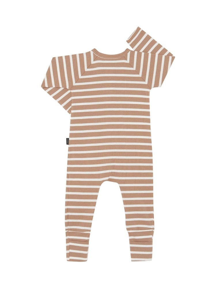 Bonds Natural Easy Stripe Zip Sleepsuit Wondersuit - Image 2 of 4