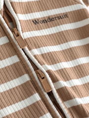 Bonds Natural Easy Stripe Zip Sleepsuit Wondersuit - Image 3 of 4