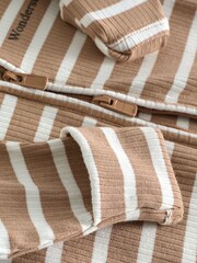 Bonds Natural Easy Stripe Zip Sleepsuit Wondersuit - Image 4 of 4