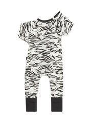 Bonds Grey Mono Zebra Print Zip Sleepsuit - Image 2 of 4