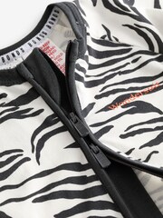 Bonds Grey Mono Zebra Print Zip Sleepsuit - Image 3 of 4