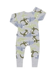 Bonds Grey Oversized Dinosoar Print Zip Sleepsuit - Image 2 of 3