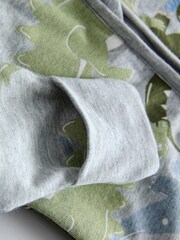 Bonds Grey Oversized Dinosoar Print Zip Sleepsuit - Image 3 of 3