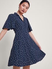 Monsoon Blue Shiloh Spot Dress - Image 1 of 1