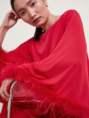 Monsoon Red Fi Feather Tunic Dress - Image 2 of 4