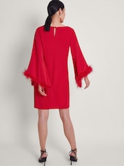 Monsoon Red Fi Feather Tunic Dress - Image 3 of 4