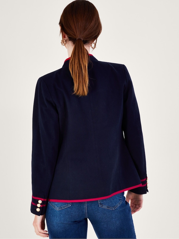 Monsoon Blue 100% Cotton Megan Military Jacket - Image 3 of 5