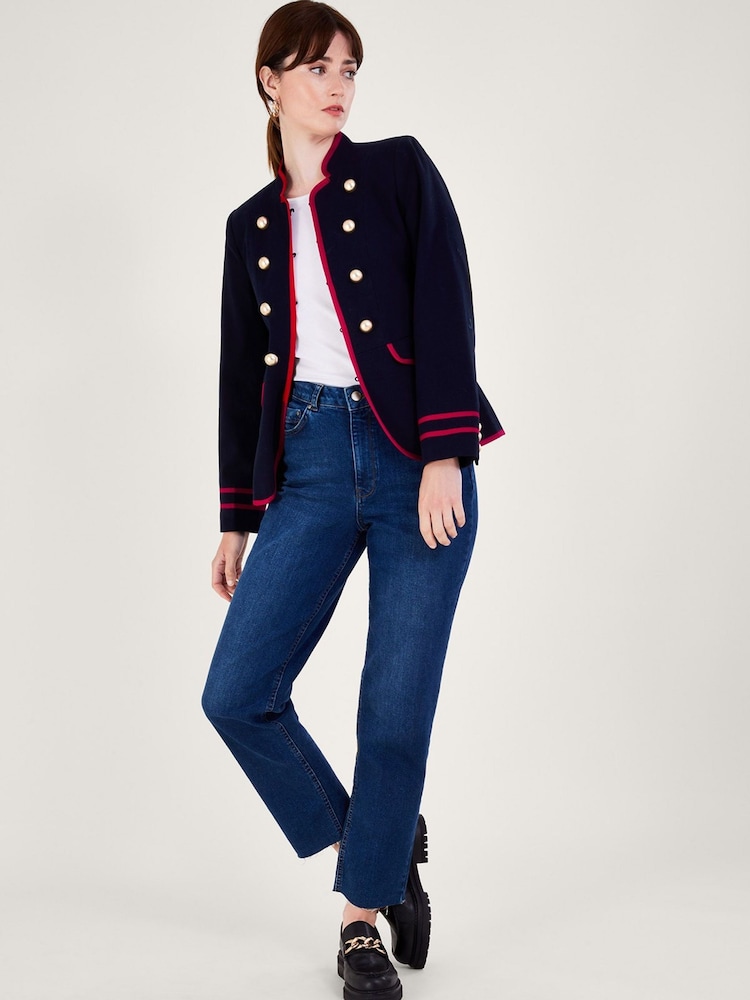 Monsoon Blue 100% Cotton Megan Military Jacket - Image 4 of 5