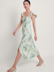 Monsoon Natural Zimira Floral Midi Dress - Image 1 of 4