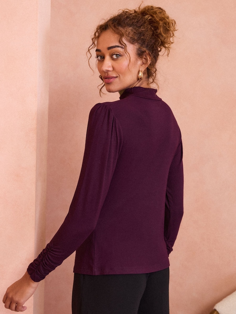 Love & Roses Ruched Front Long Sleeve Jersey T-Shirt - Image 4 of 4 Love & Roses Ruched Front Long Sleeve Jersey T-Shirt - Image 4 of 4