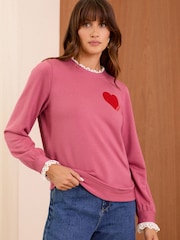 Love & Roses Pink Jersey Sweatshirt - Image 4 of 4