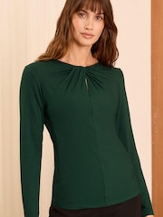 Love & Roses Forest Green Long Sleeve Jersey T-Shirt - Image 3 of 4