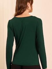 Love & Roses Forest Green Long Sleeve Jersey T-Shirt - Image 4 of 4