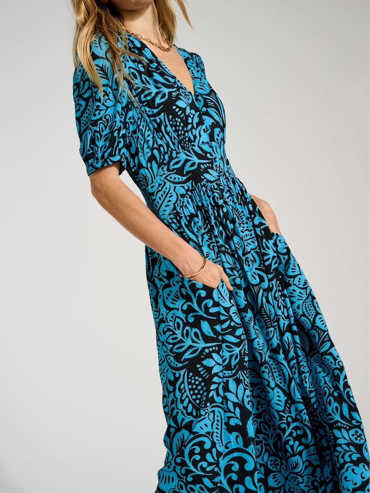 Baukjen Kleid „Holly“ mit Lenzing™ Ecovero™, Blau - Bild 1 von 3