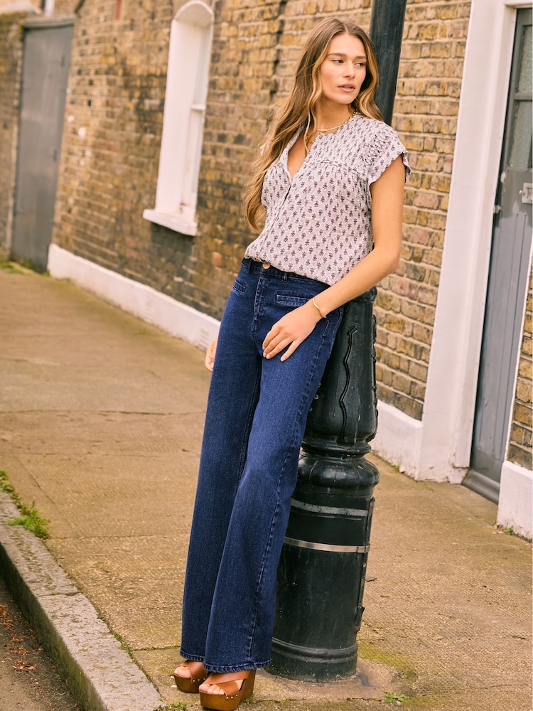 Baukjen Blue Pocket Wide Leg Jeans - Image 1 of 2