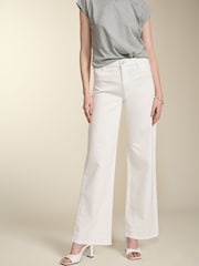 Baukjen Organic Pocket Wide Leg White Jeans - Image 1 of 10
