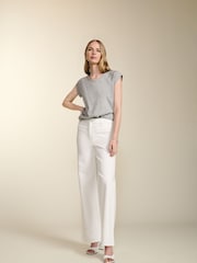 Baukjen Organic Pocket Wide Leg White Jeans - Image 7 of 10