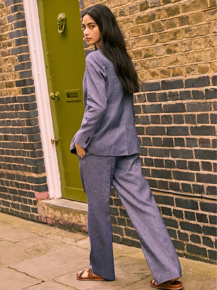 Baukjen Blue Stina 100% Linen Blazer - Image 2 of 4
