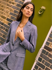 Baukjen Blue Stina 100% Linen Blazer - Image 3 of 4