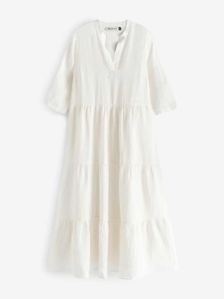 Baukjen Brenda 100% Linen White Dress - Image 3 of 3