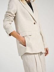 Baukjen Cream Tracy Linen Blazer - Image 1 of 3