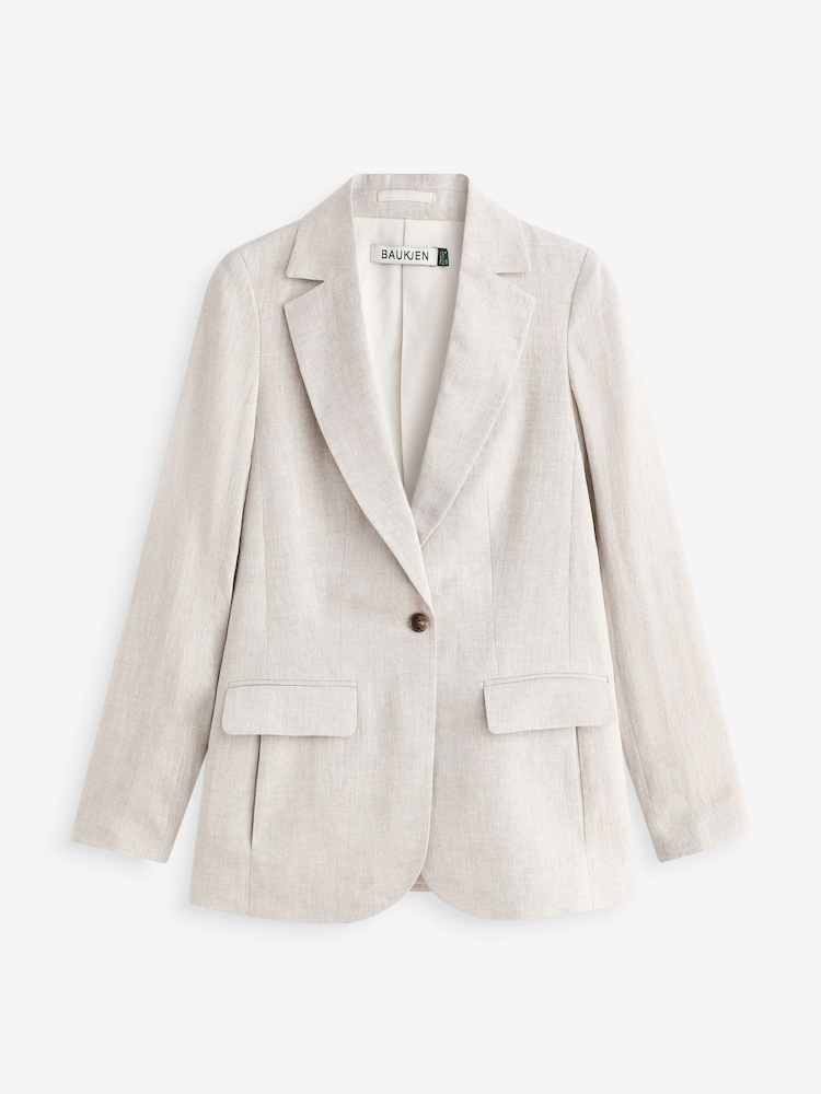 Baukjen Cream Tracy Linen Blazer - Image 3 of 3