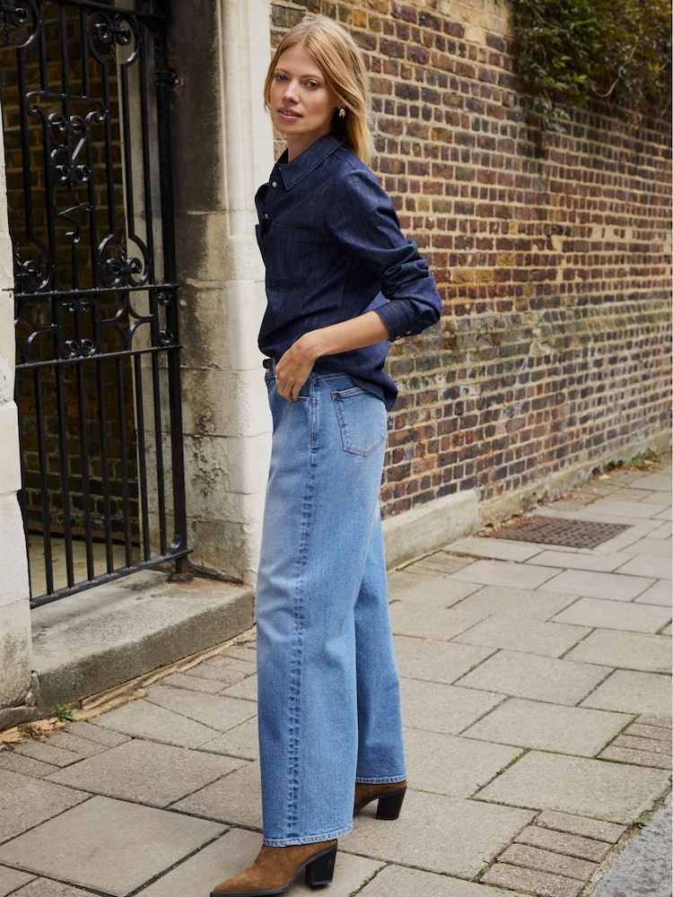Baukjen Blue Organic Wide Leg Slouch Jeans - Image 2 of 5