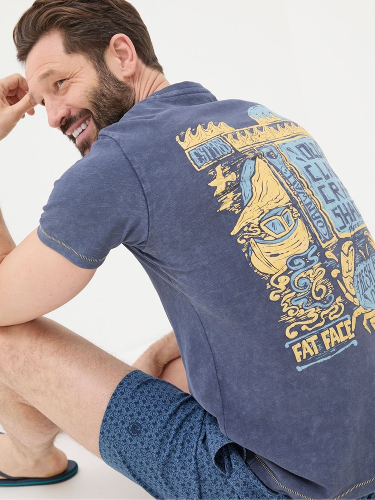 FatFace Blue Crab Shack T-Shirt - Image 2 of 5