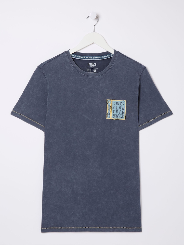 FatFace Blue Crab Shack T-Shirt - Image 5 of 5