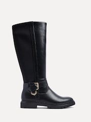 Linzi Black Regent High Leg Boots With Full Stretch Back Panel - Image 2 of 5