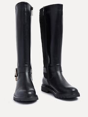 Linzi Black Regent High Leg Boots With Full Stretch Back Panel - Image 3 of 5