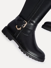 Linzi Black Regent High Leg Boots With Full Stretch Back Panel - Image 4 of 5